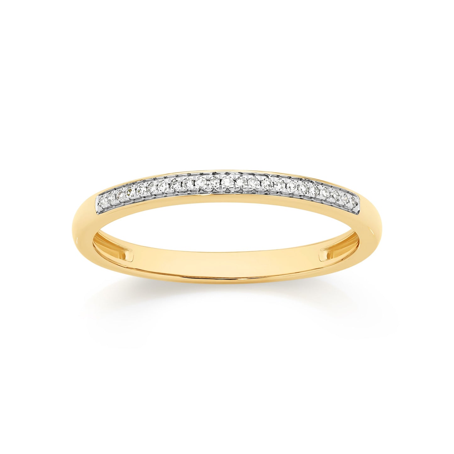 9ct Yellow Gold Pave Diamond Ring