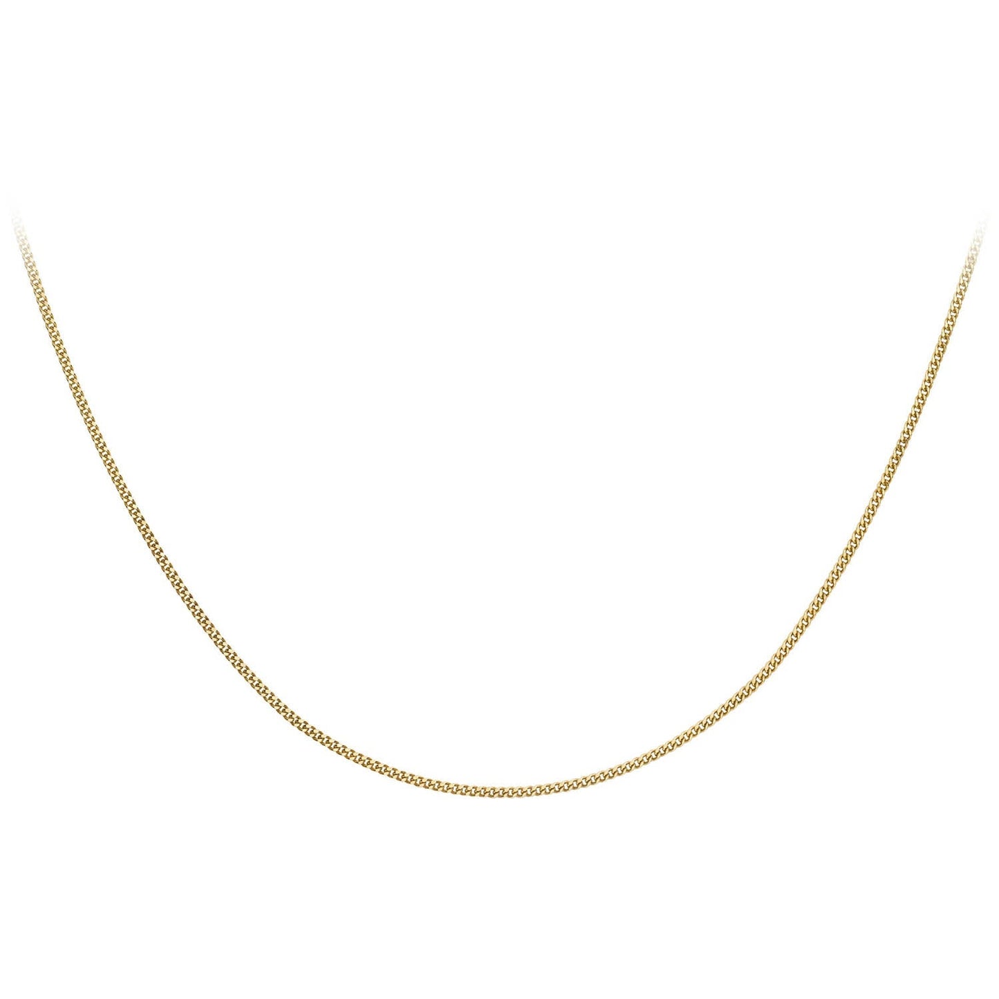 9ct Yellow Gold 40 Diamond Cut Curb Chain 41cm