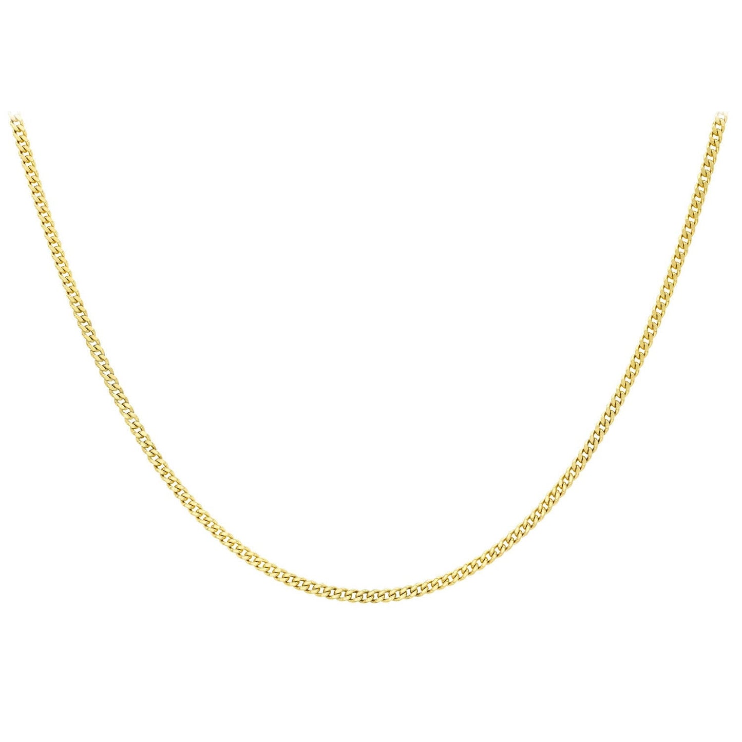 9ct Yellow Gold 40 Diamond Cut Curb Chain 46cm