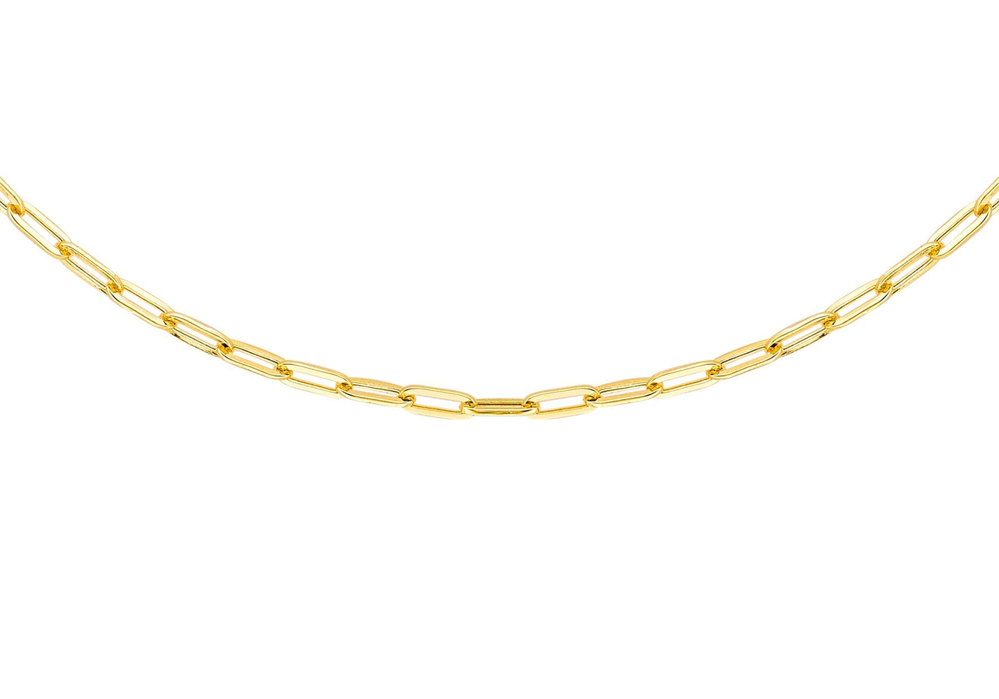 9ct Yellow Gold Paper Chain Necklace 45 cm