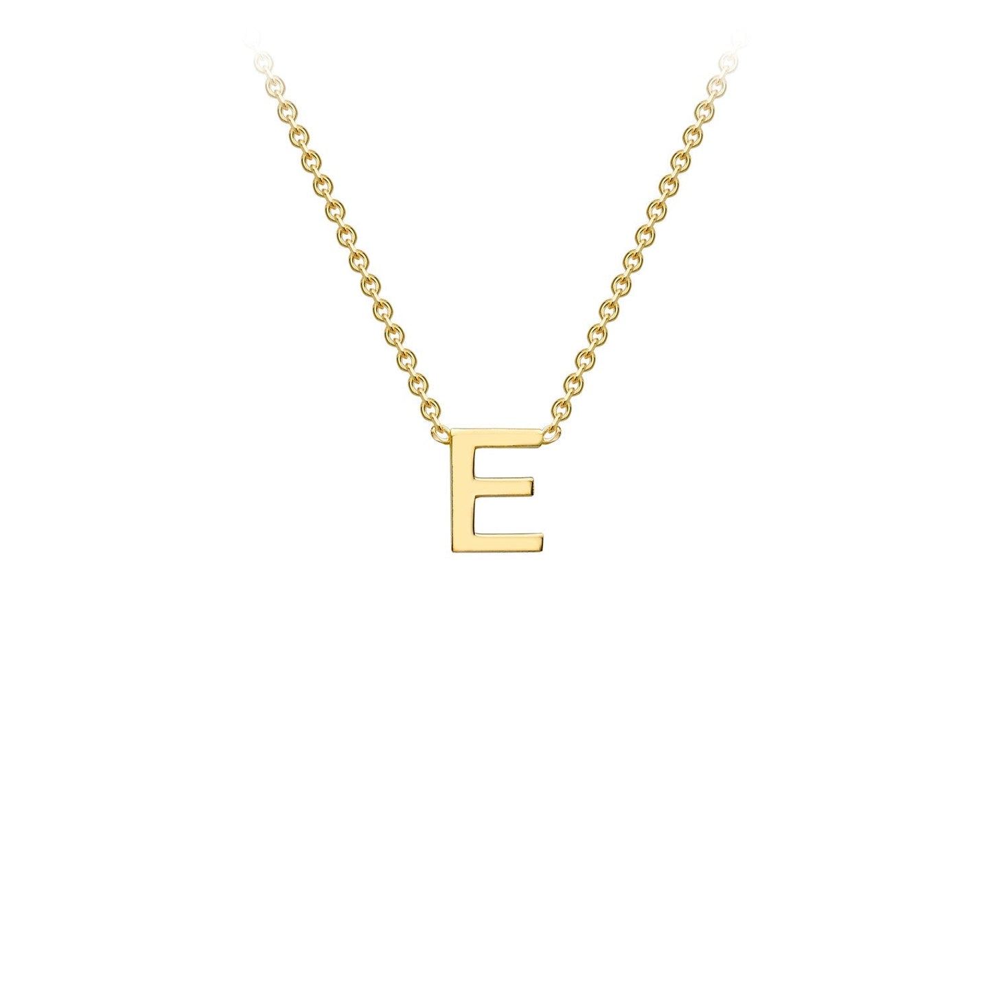 9ct Yellow Gold 'E' Initial Adjustable Letter Necklace 38/43cm