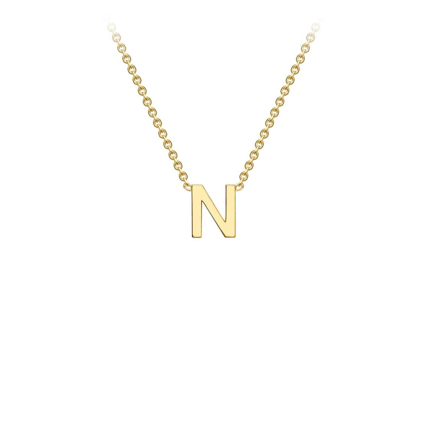 9ct Yellow Gold 'N' Initial Adjustable Letter Necklace 38/43cm