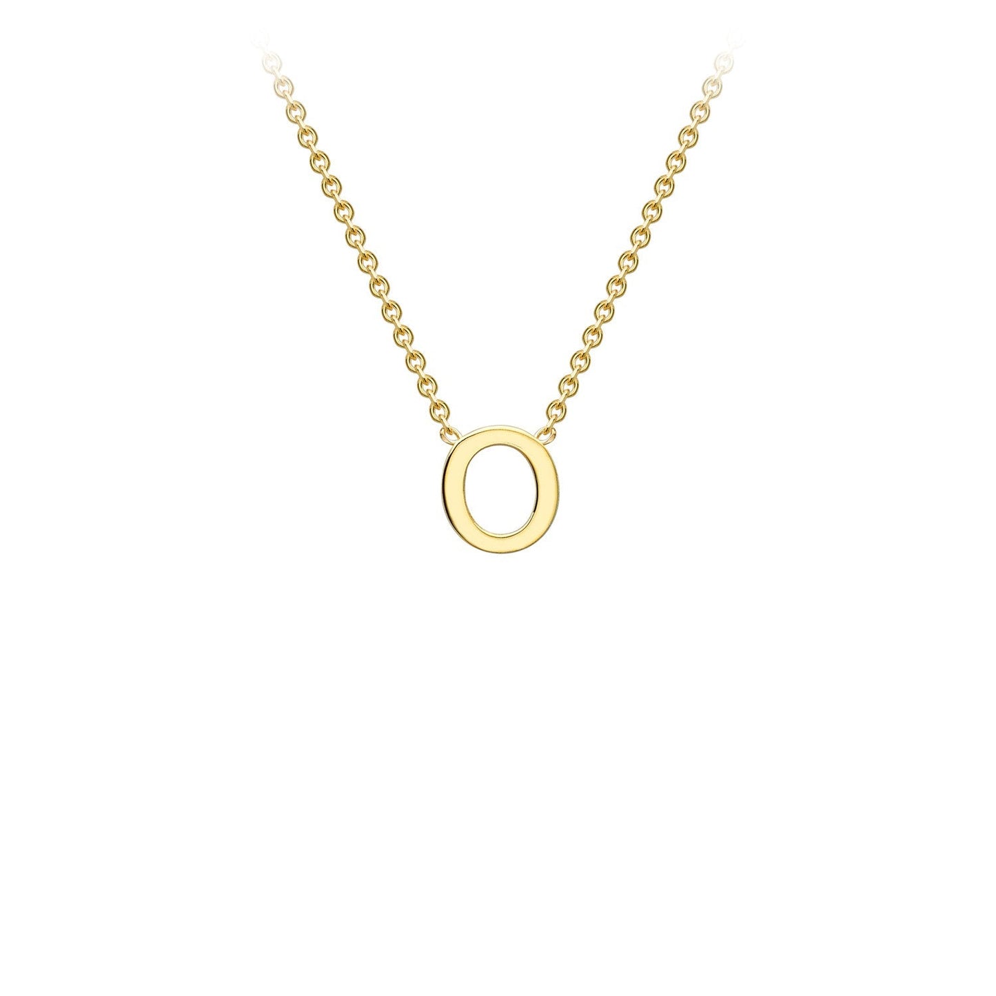 9ct Yellow Gold 'O' Initial Adjustable Letter Necklace 38/43cm