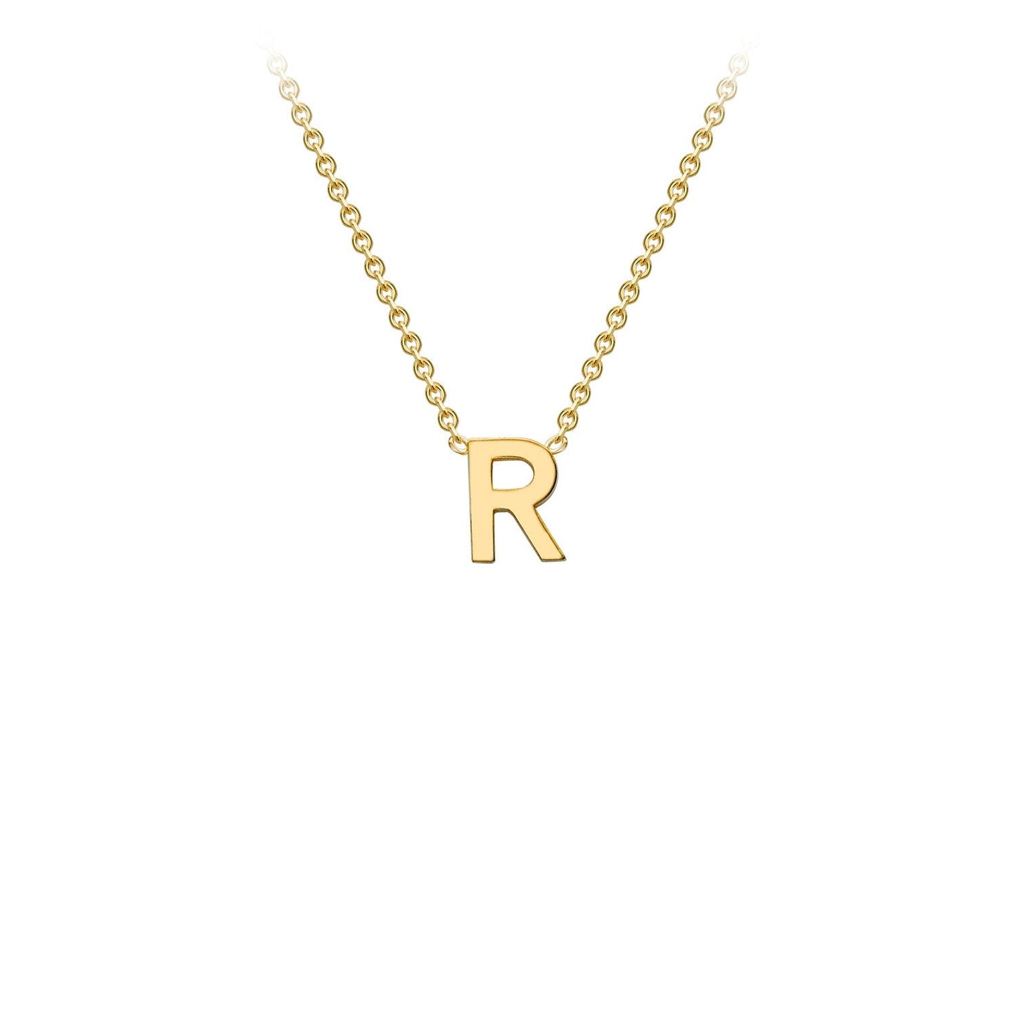 9ct Yellow Gold 'R' Initial Adjustable Letter Necklace 38/43cm