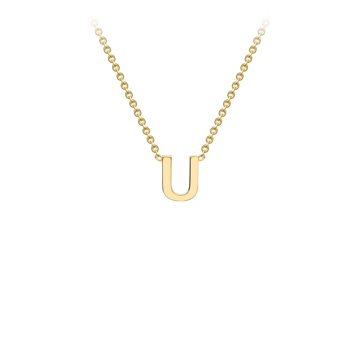 9ct Yellow Gold 'U' Initial Adjustable Letter Necklace 38/43cm