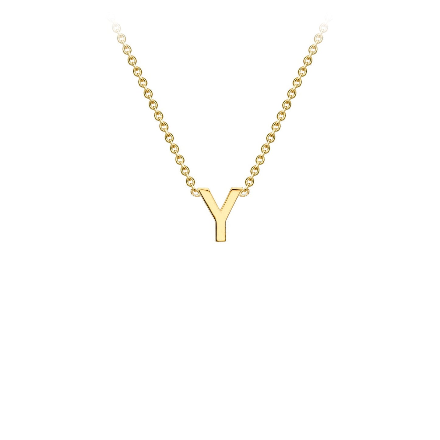 9ct Yellow Gold 'Y' Initial Adjustable Letter Necklace 38/43cm