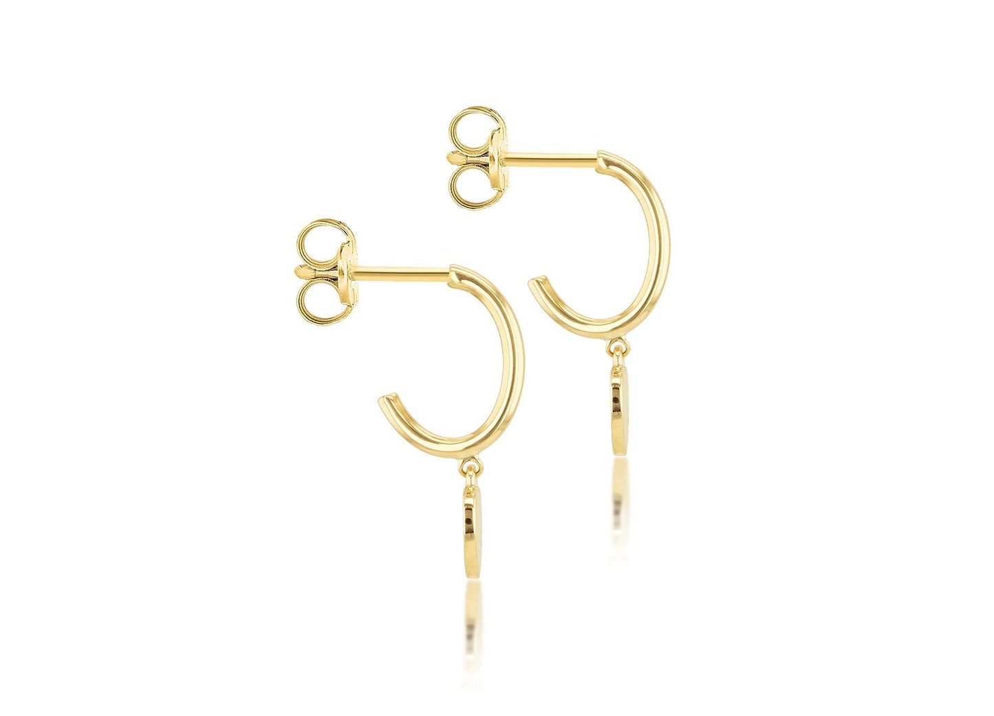 9ct Yellow Gold Heart Drop Earring