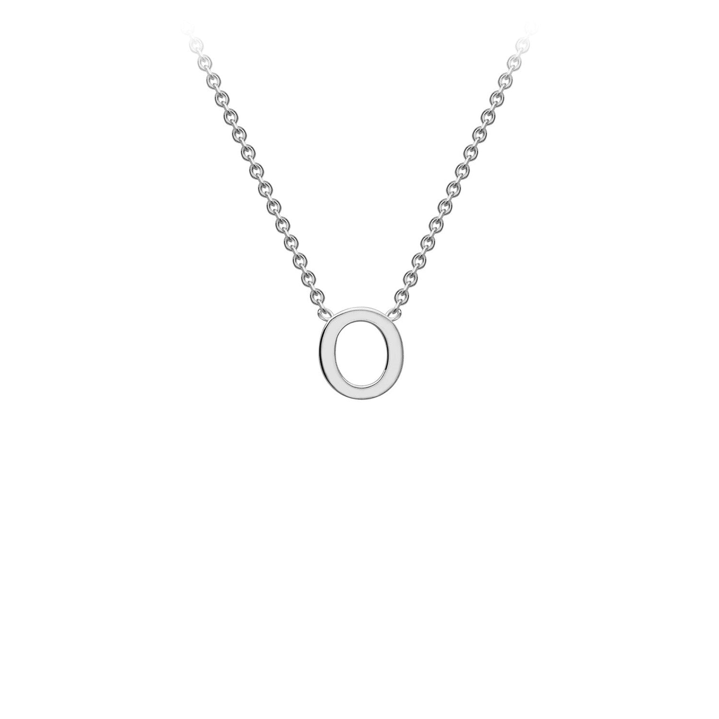 9ct White Gold 'O' Initial Adjustable Letter Necklace 38/43cm