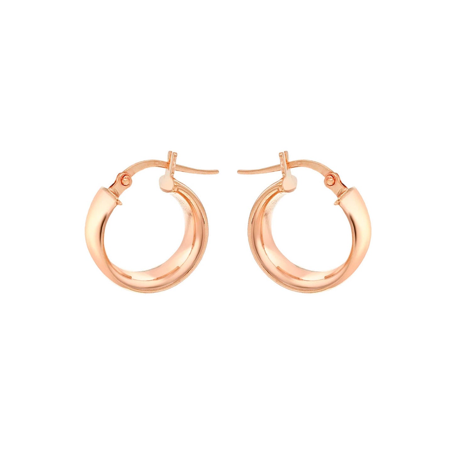 9ct Rose Gold 6mm Band 14mm Creole Earrings