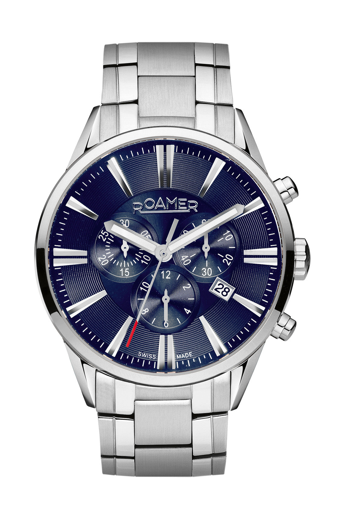 Roamer Superior Chronograph 44mm Blue Dial Stainless Steel Strap Watch