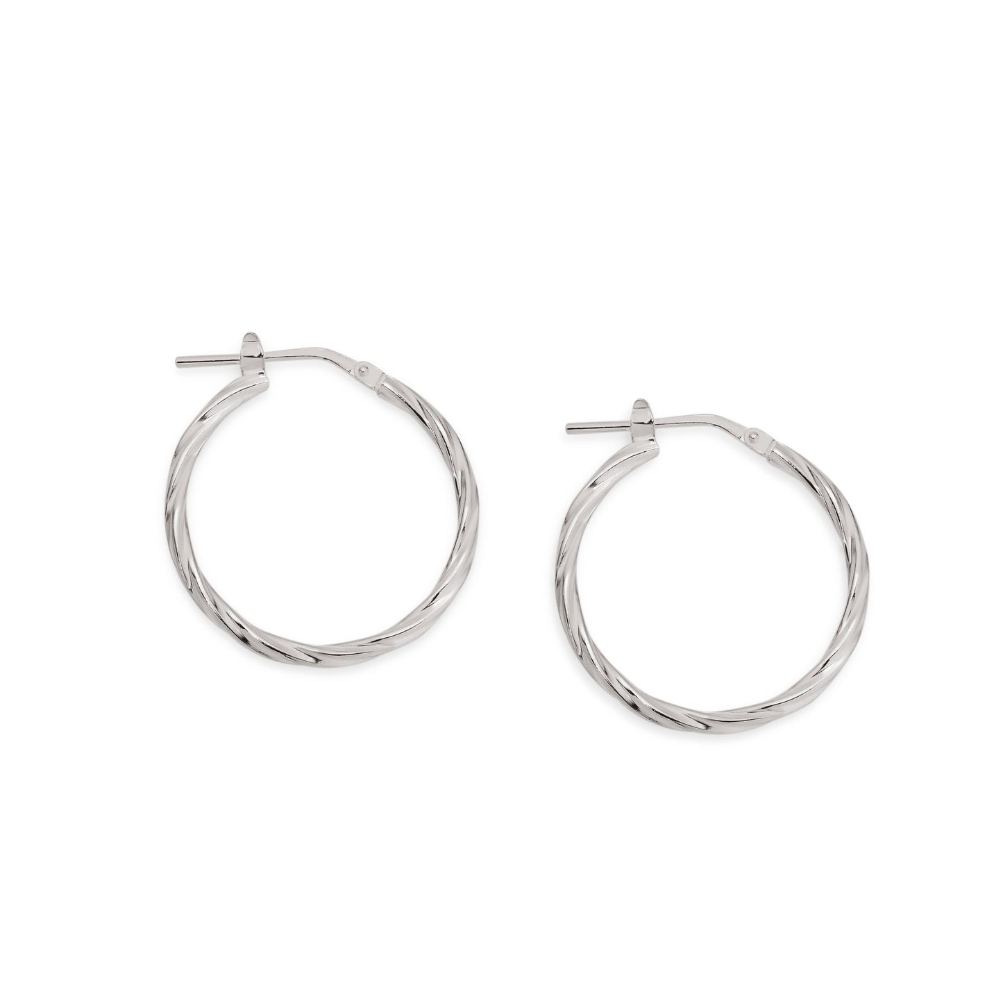 Silver twist hoops 20mm