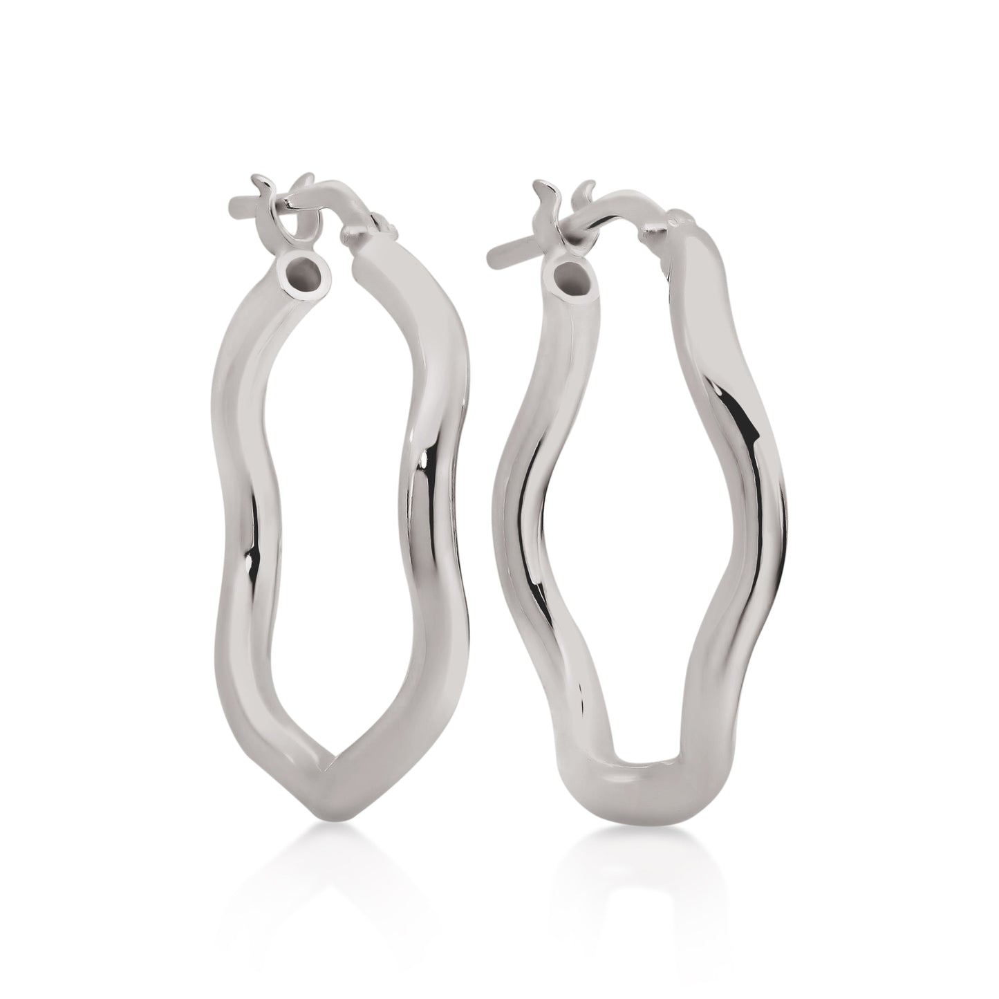 Silver wave hoops 20mm