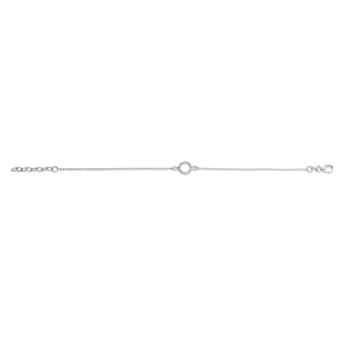 Silver cubic zirconia circle bracelet