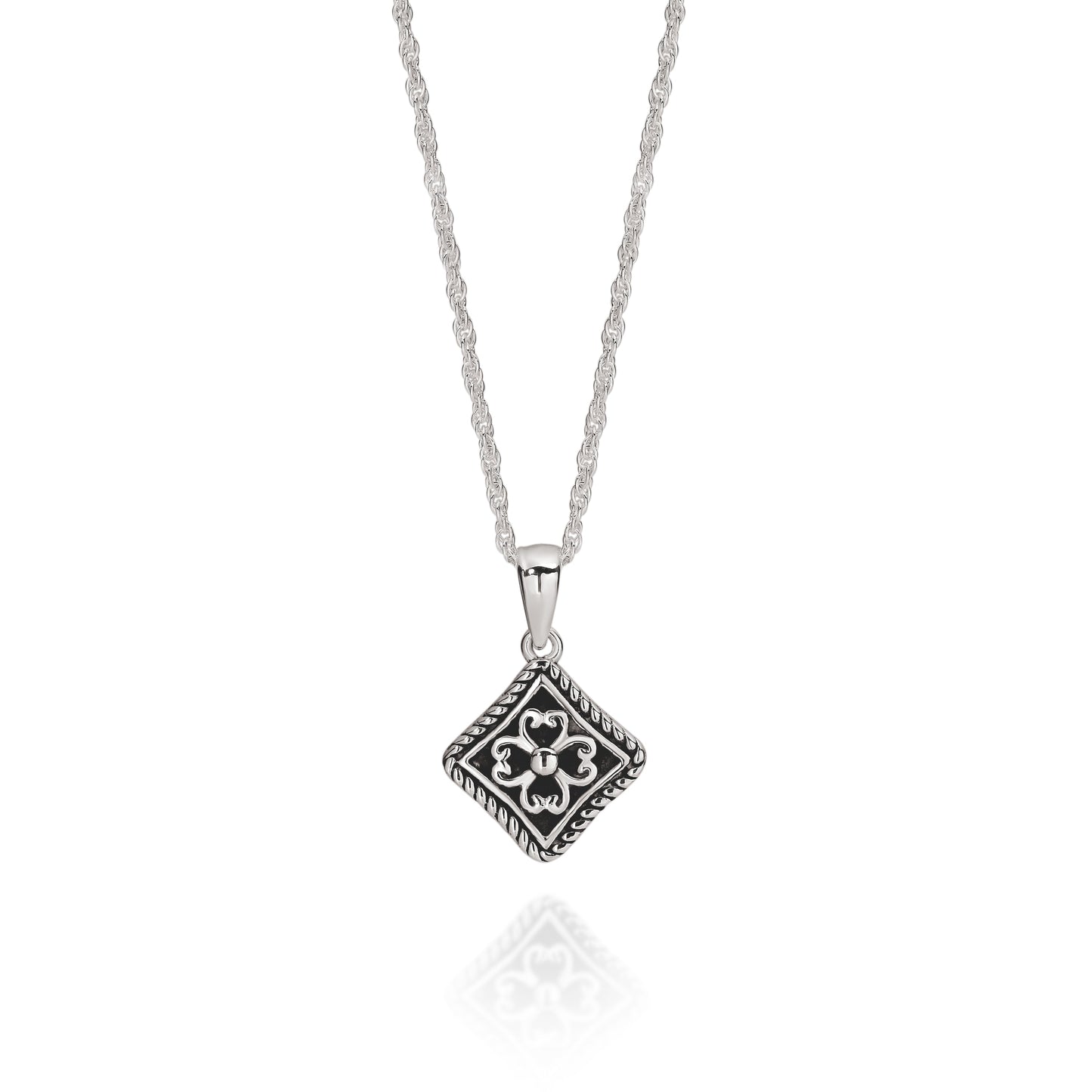 Silver oxidised pendant