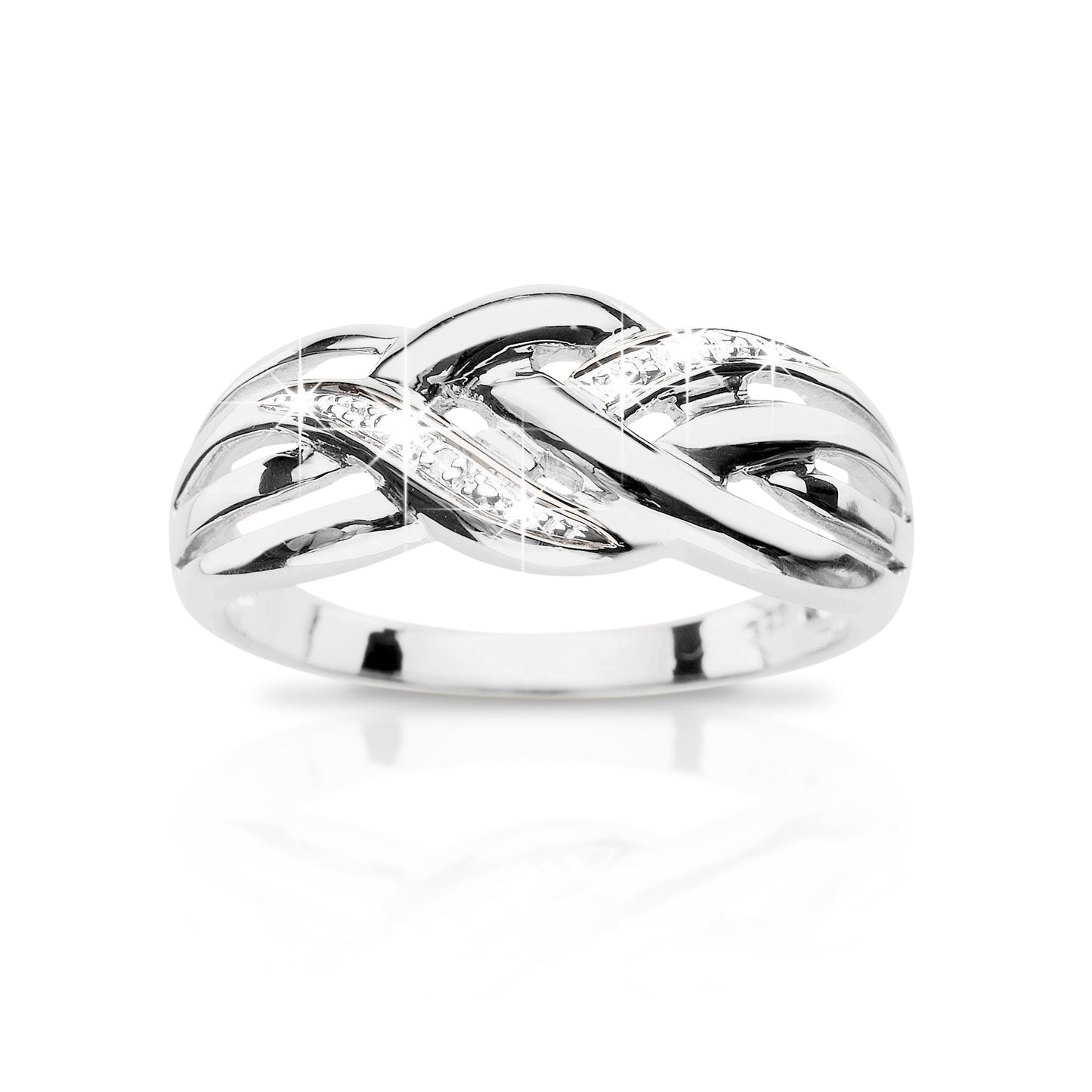 Silver diamond ring
