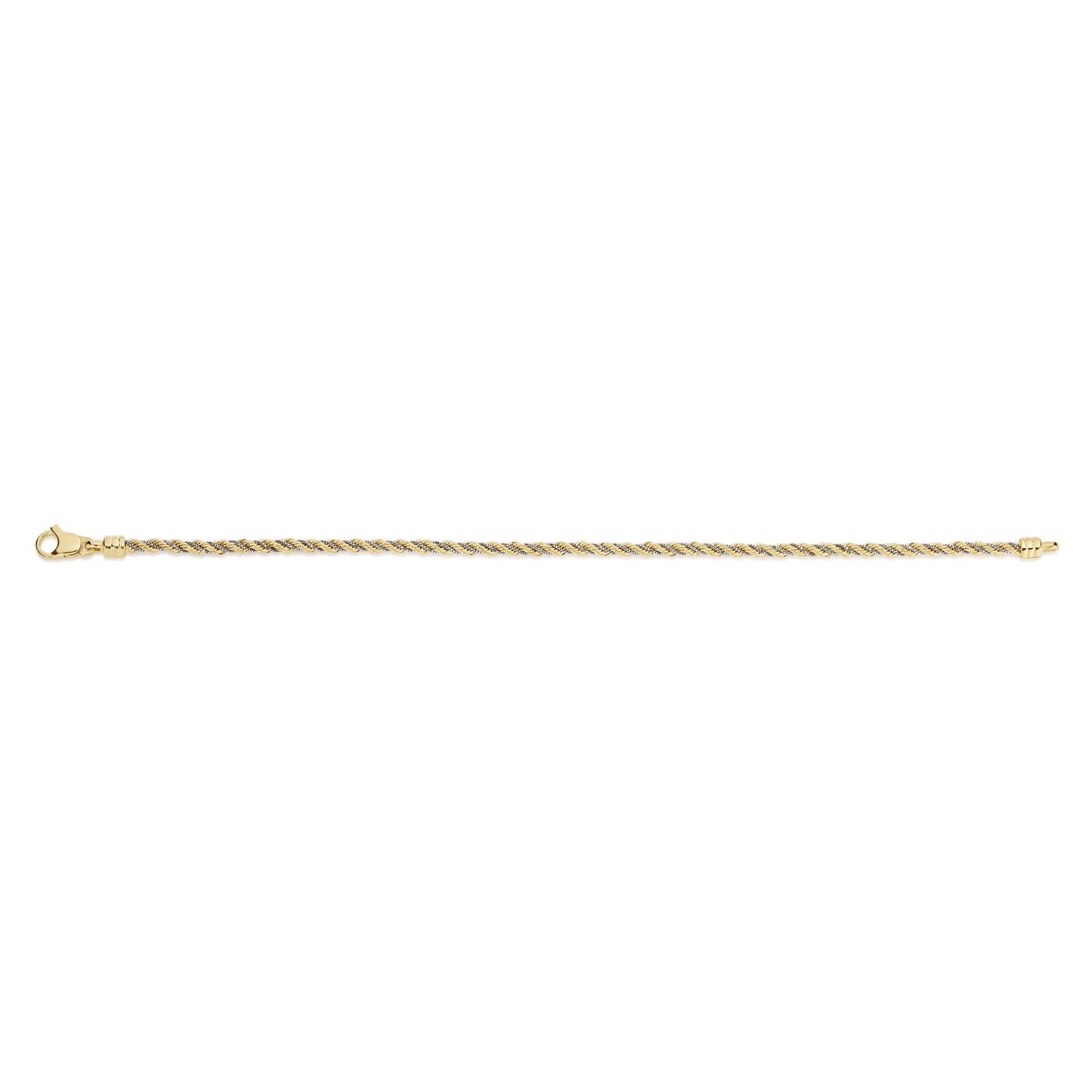 9ct 2 tone rope bracelet