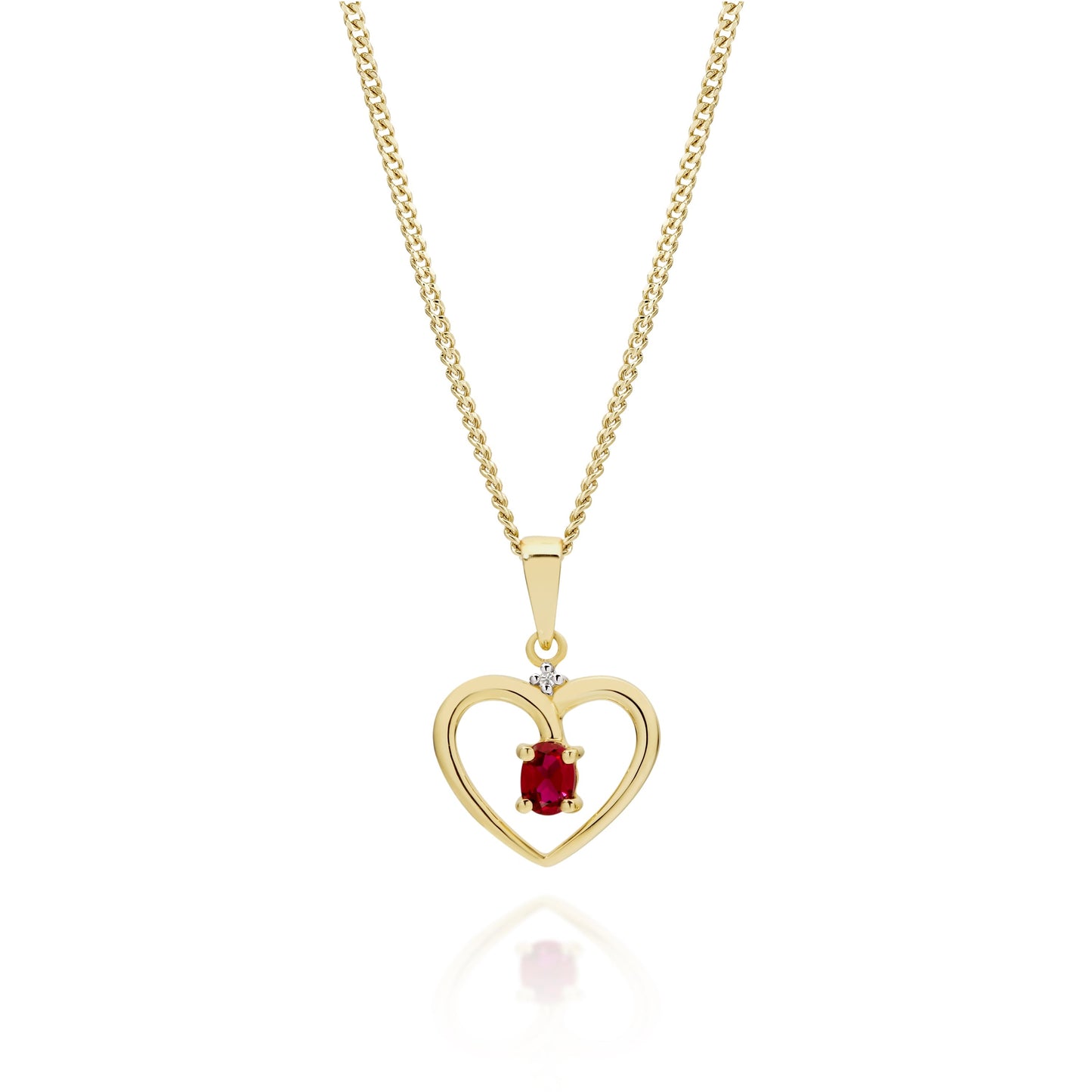 9ct gold ruby and diamond pendant