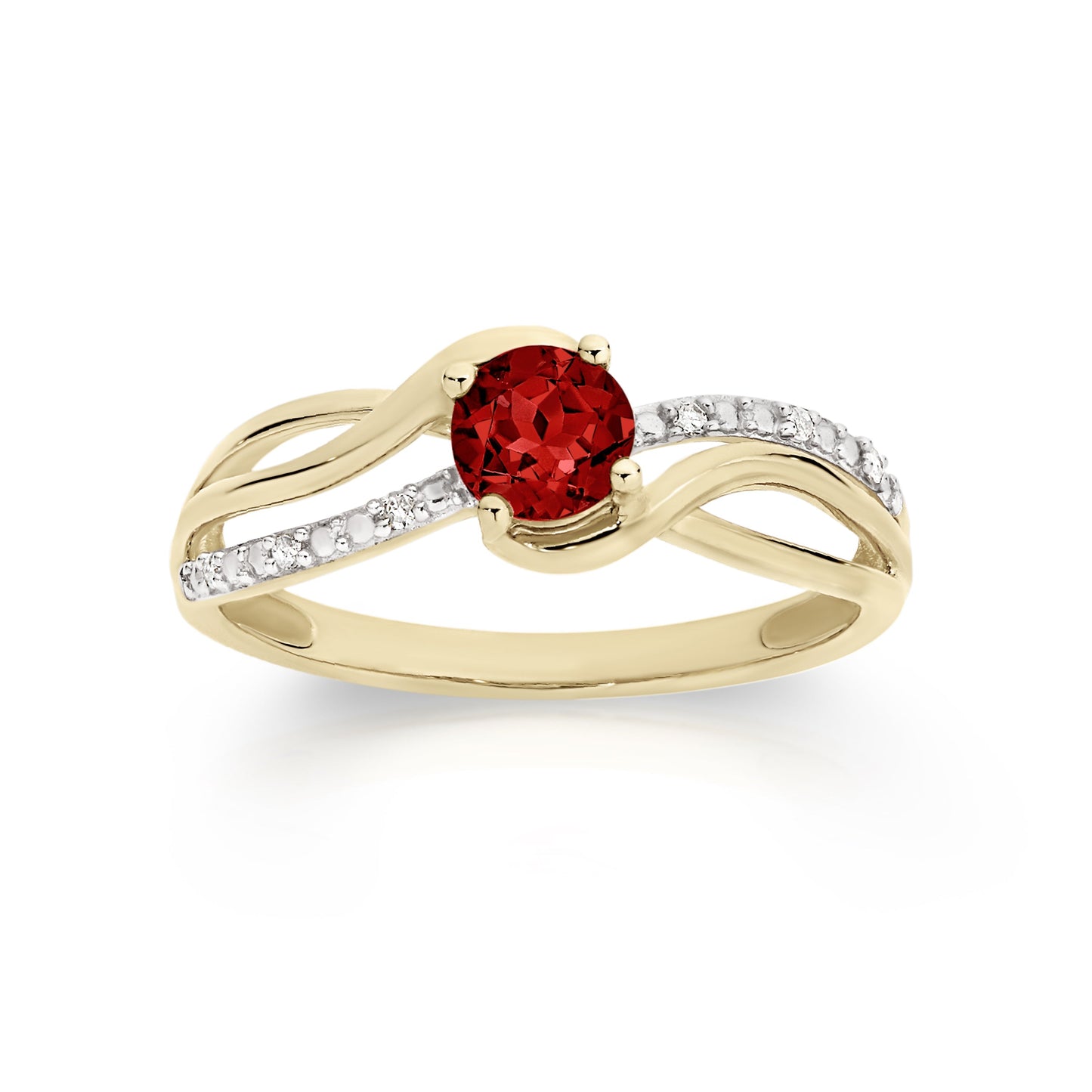 9ct garnet & diamond ring