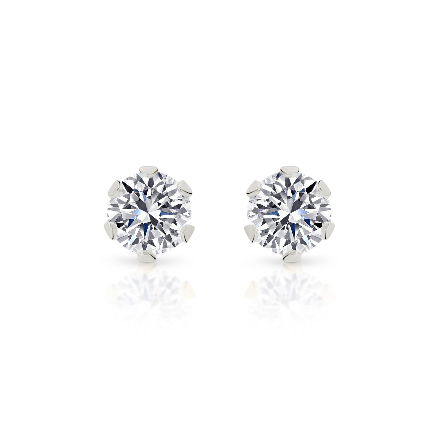 9ct white gold 3.5mm stone set studs
