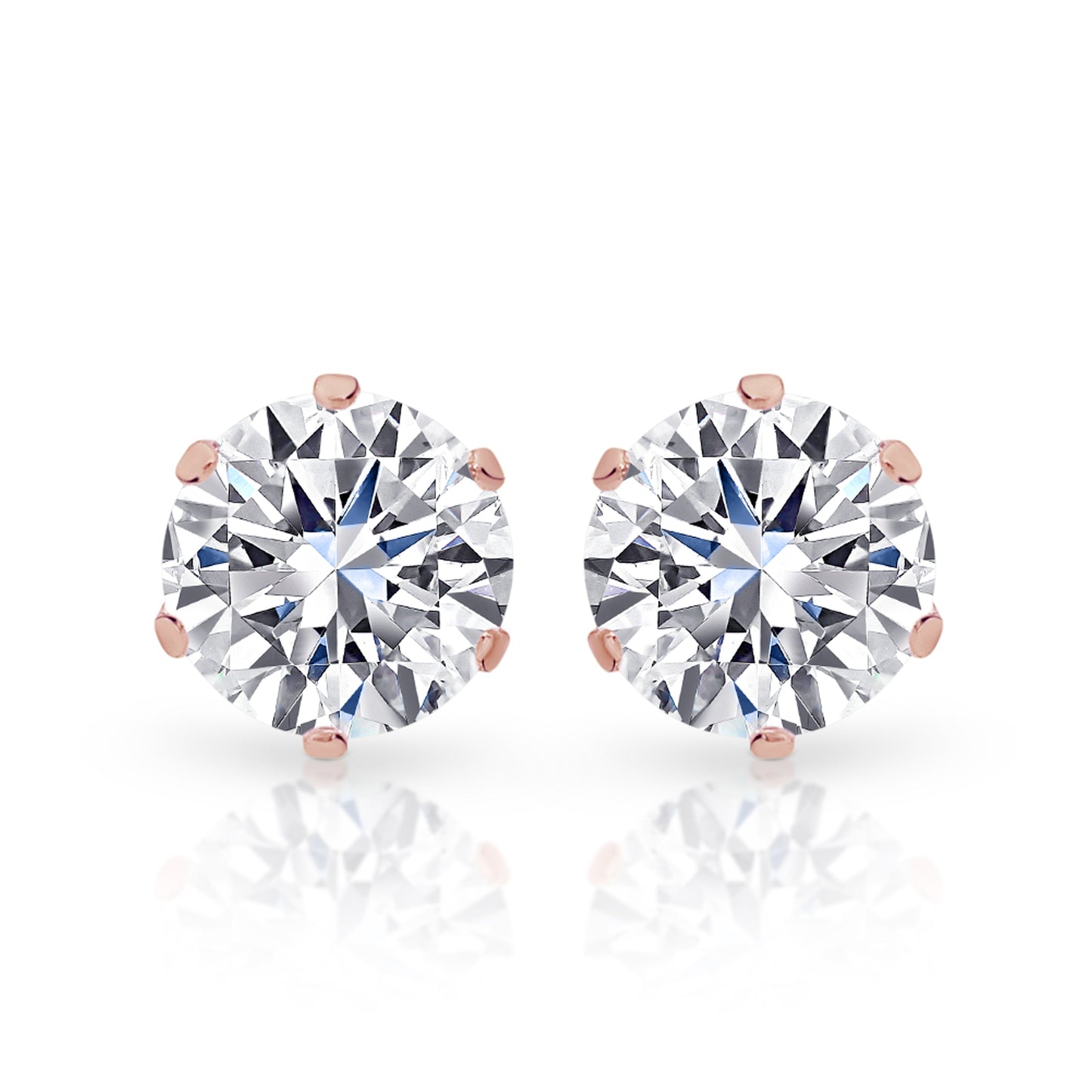 9ct rose gold 5.5mm stone set studs