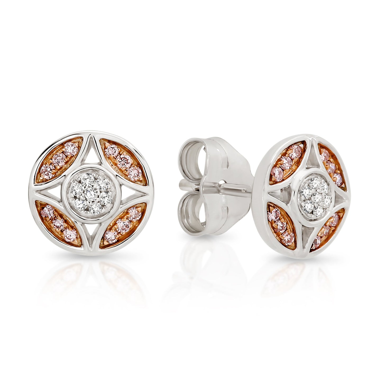 9ct 0.10ct Natural Australian Pink Diamond Studs