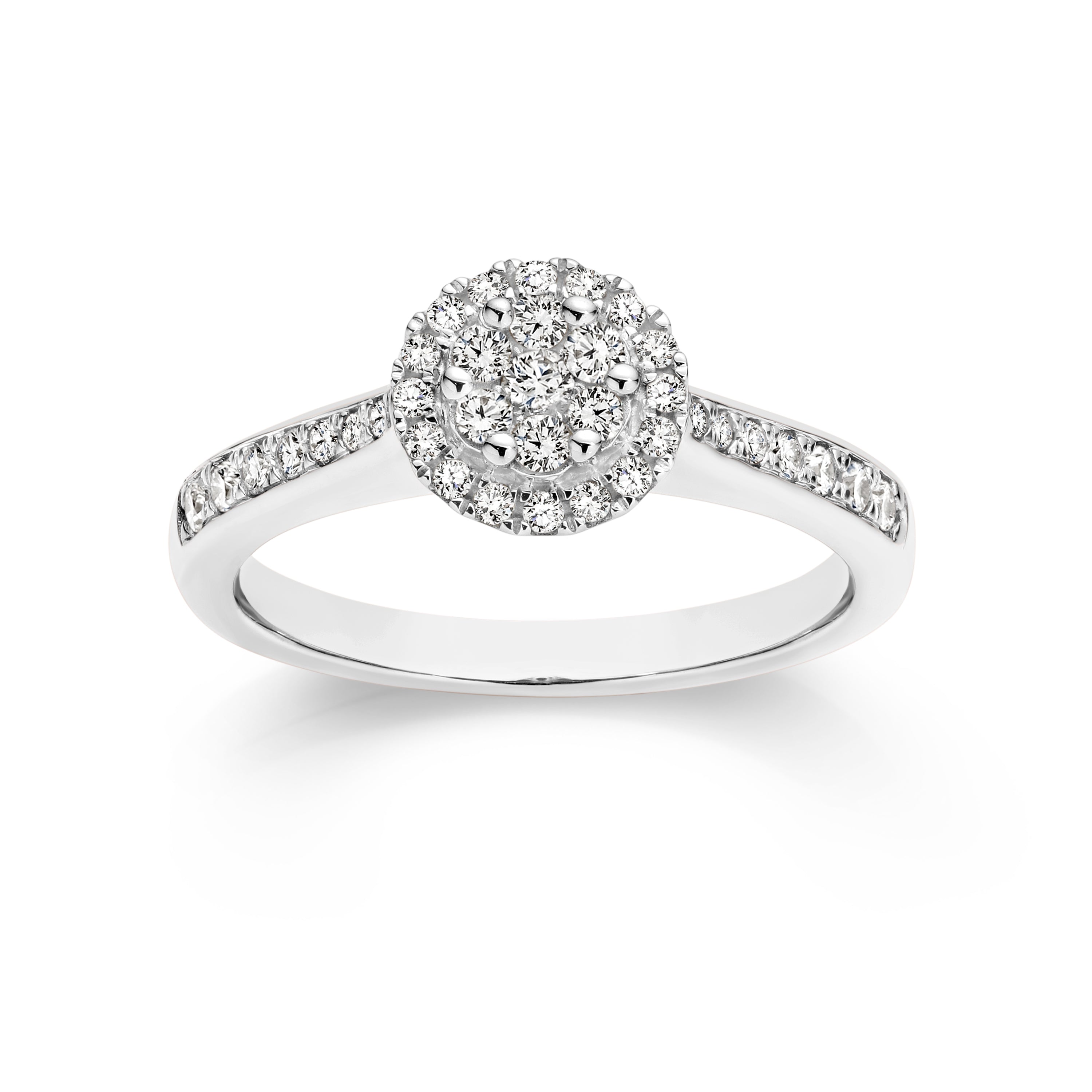 9ct white gold 0.50ct diamond ring