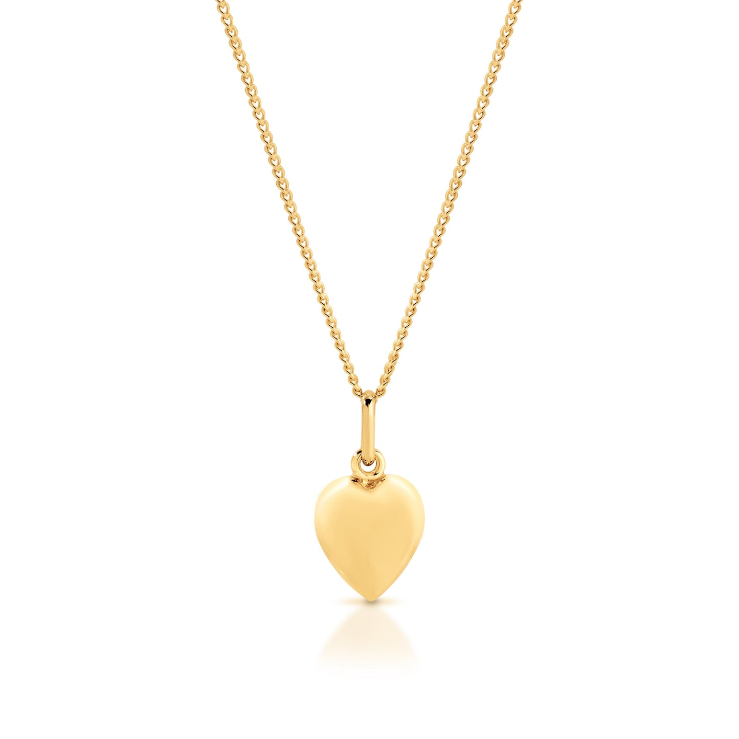 9ct gold puffed heart pendant