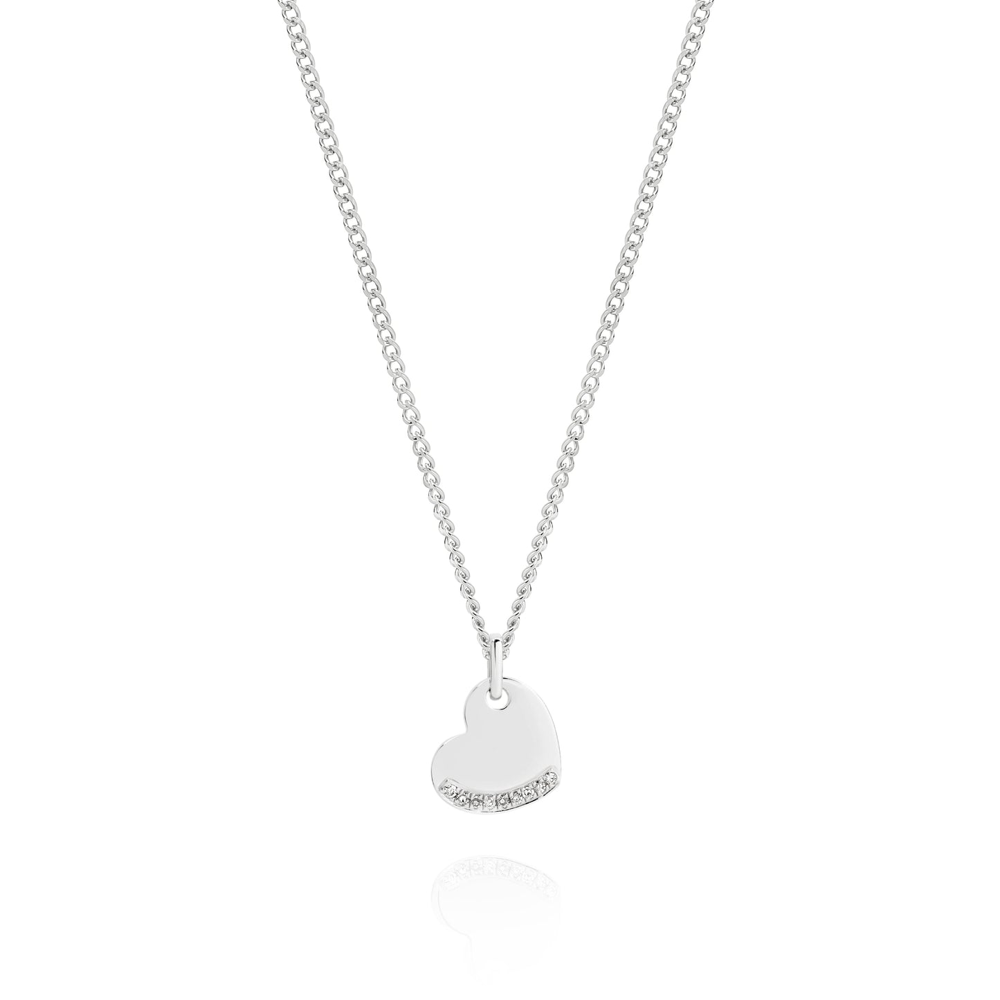 9ct white gold 0.03ct dia eangravable pendant