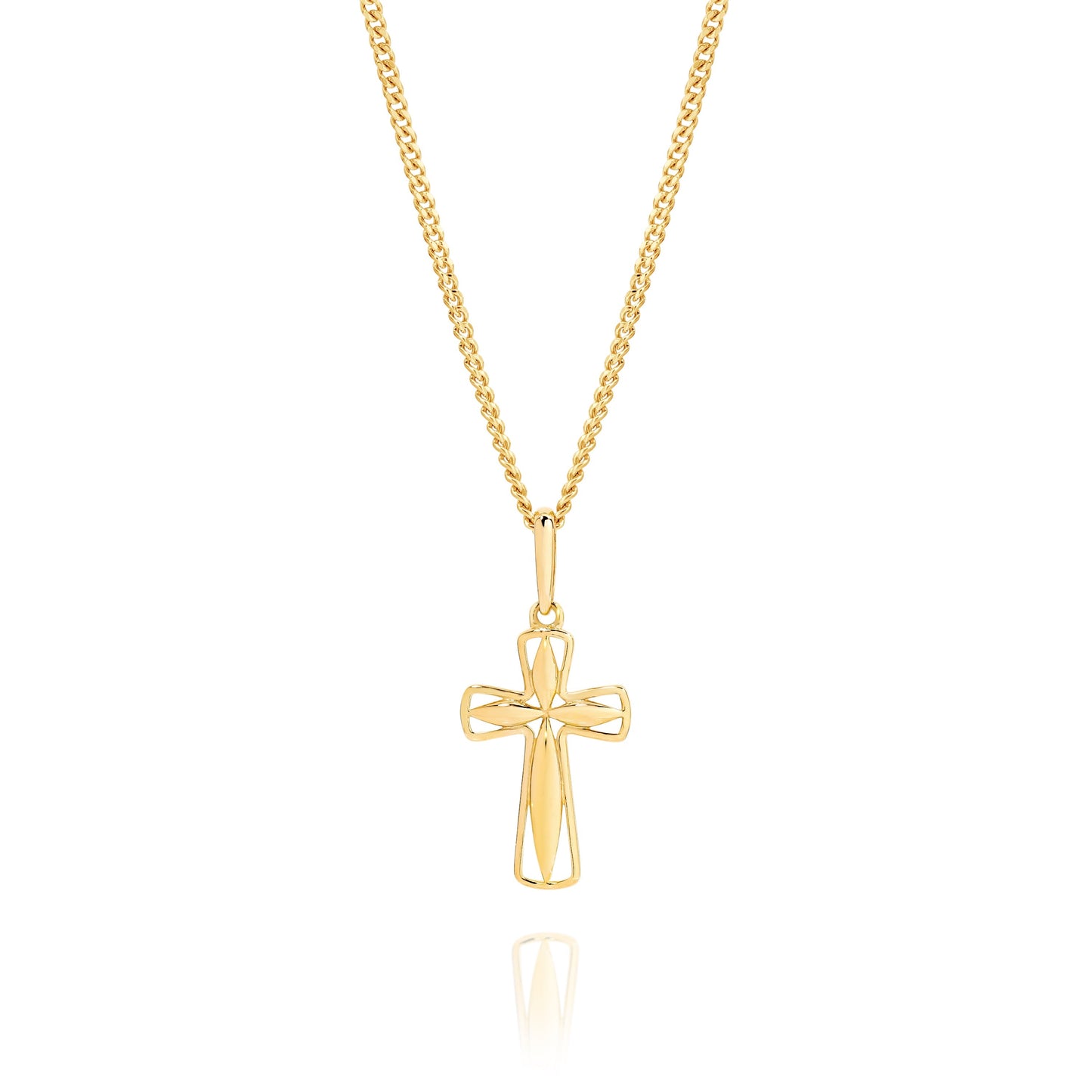 9ct cut out cross pendant