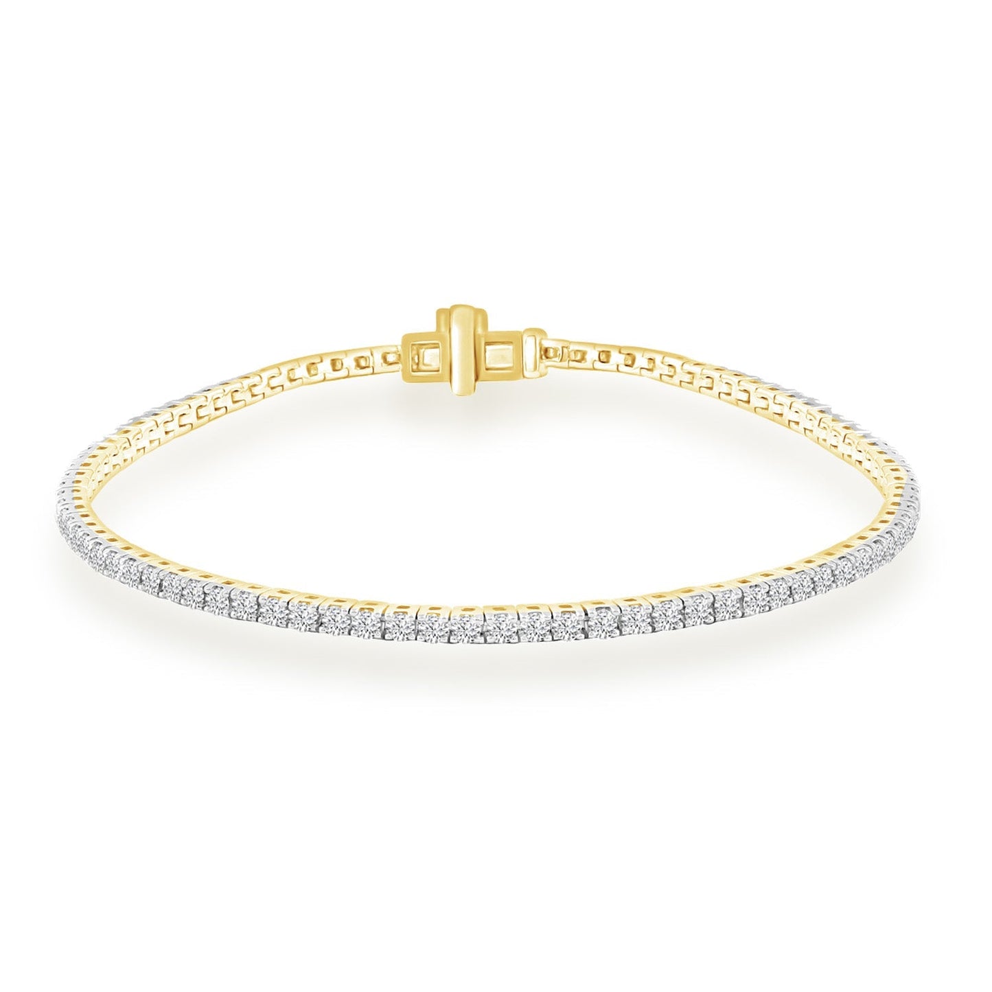 Diamond Tennis Bracelet with 2.00ct Diamonds in 9ct Yellow Gold
