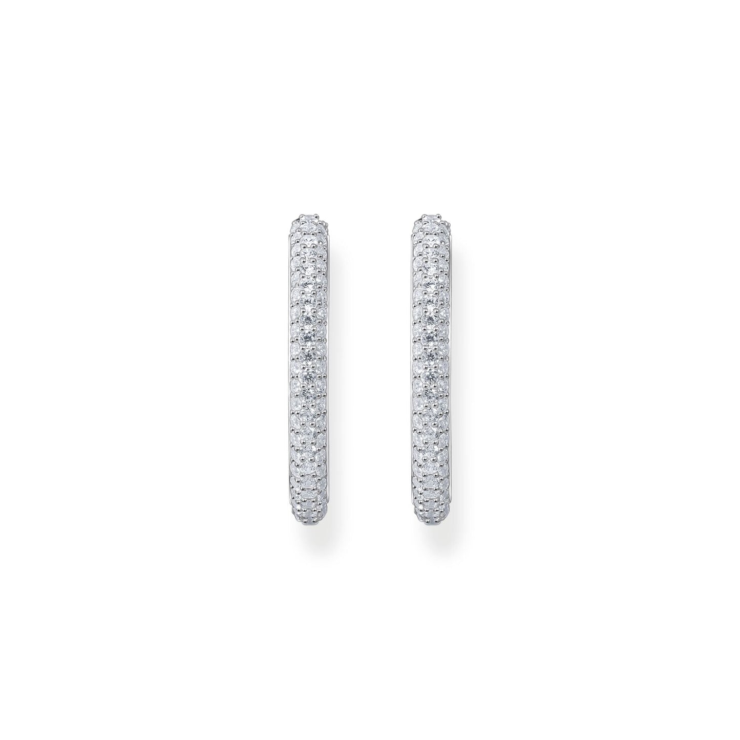 THOMAS SABO Large thin hoop earrings with white zirconia