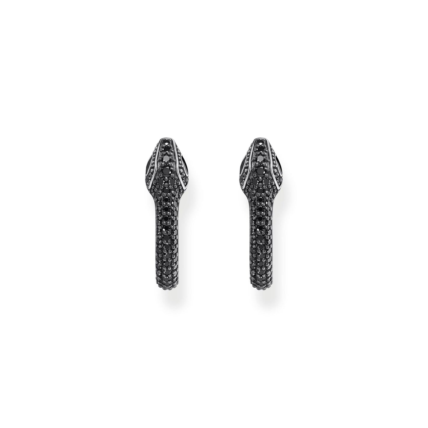 THOMAS SABO Snake hoop earrings with black zirconia
