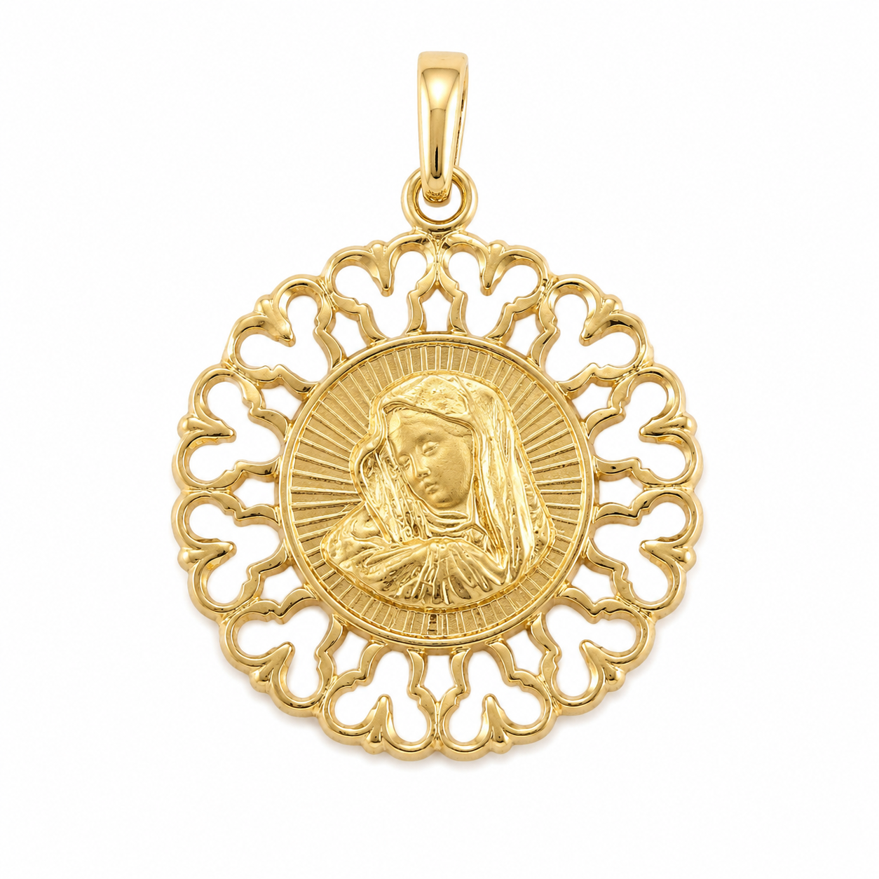 18ct Yellow Gold Mary Medal