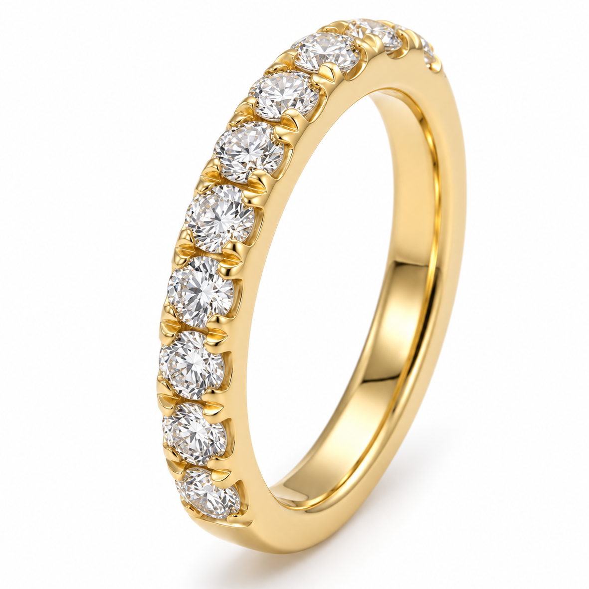 18ct Yellow Gold Natural Diamond Engagement Ring 10RD=.83ct