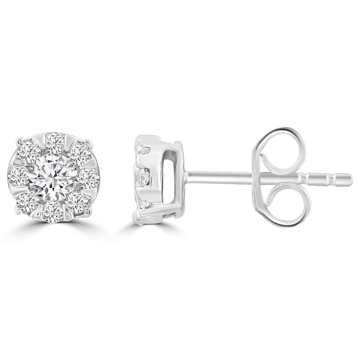 Stud Earrings with 0.25ct Diamonds in 9ct White Gold