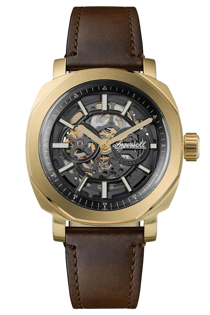 The Outrider Skeleton Brown Leather Band - Ingersoll