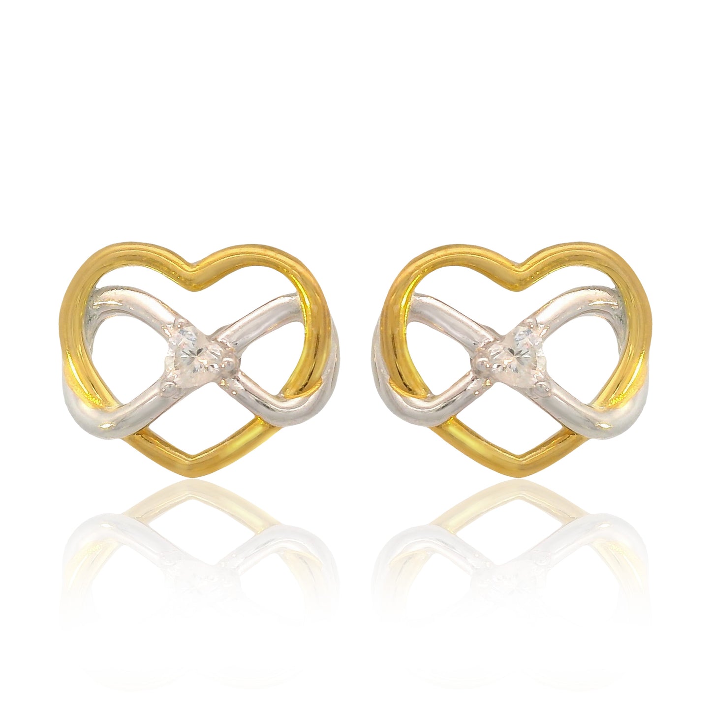 Georgini Forever Hearts Club Love On Loop Earrings Gold & Silver
