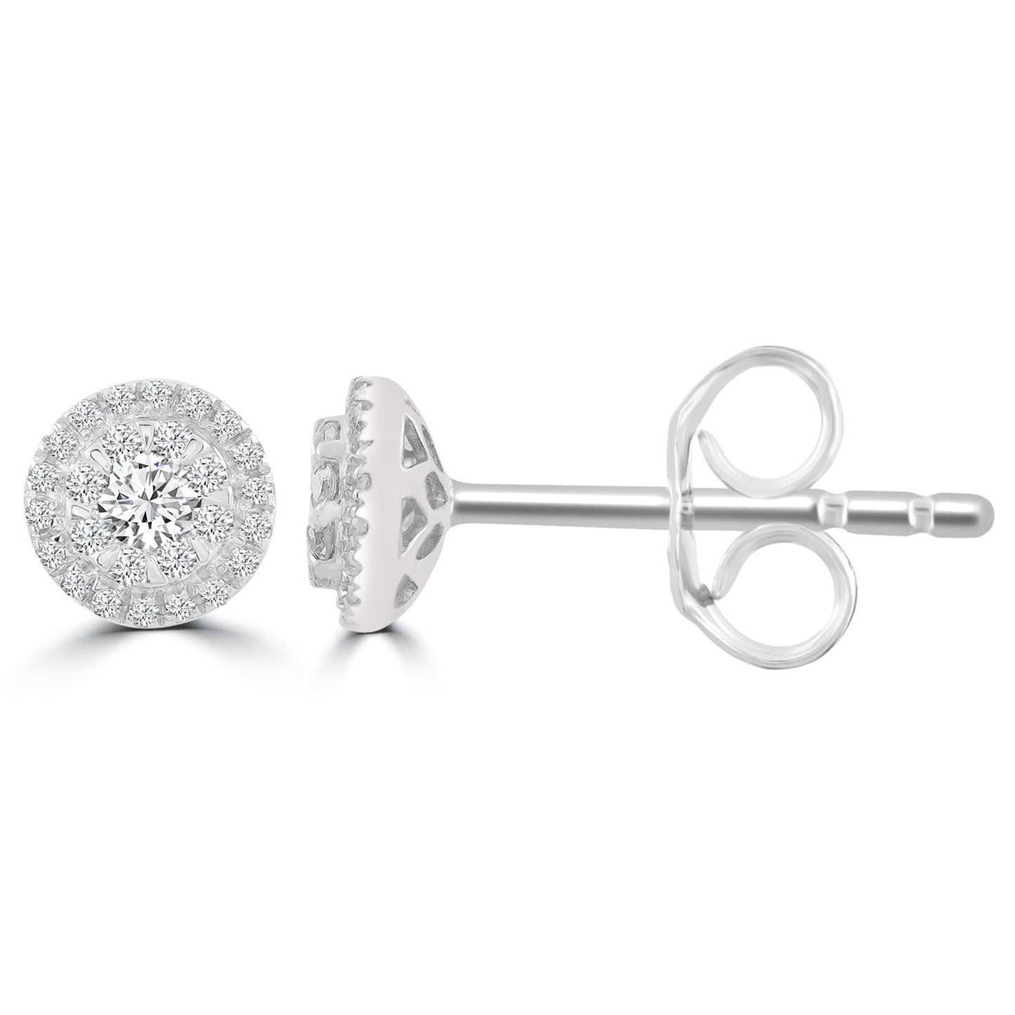 Stud Earrings with 0.25ct Diamonds in 9ct White Gold