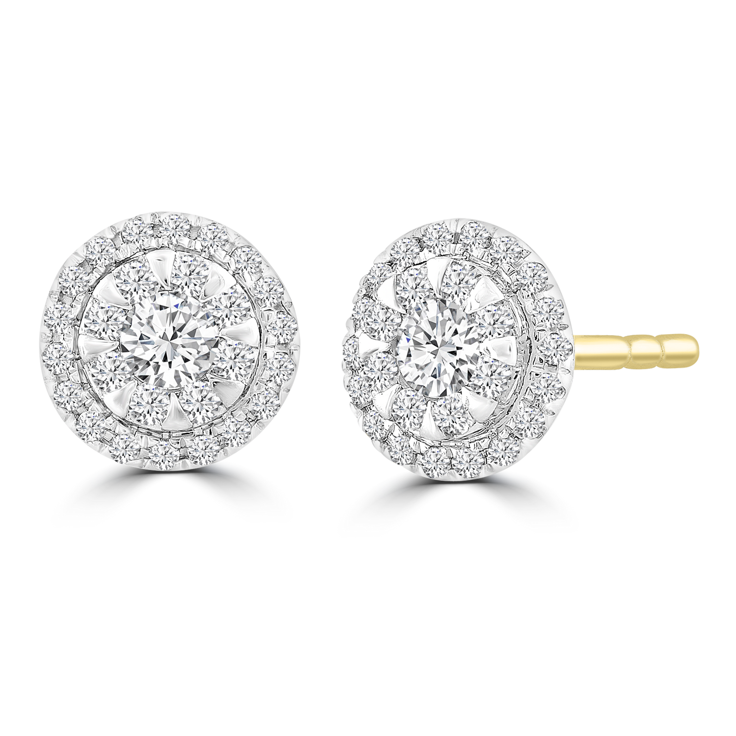 Cluster Stud Earrings with 0.25ct Diamond in 9ct Yellow Gold