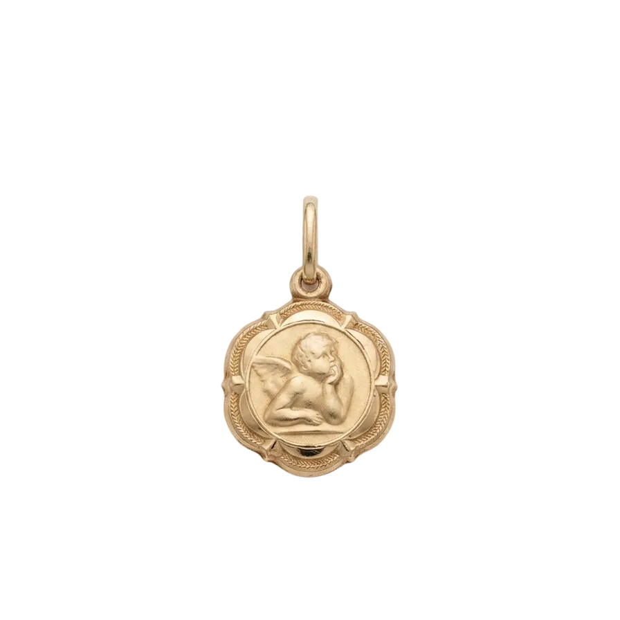 9ct Yellow Gold Guardian Angel Pendant