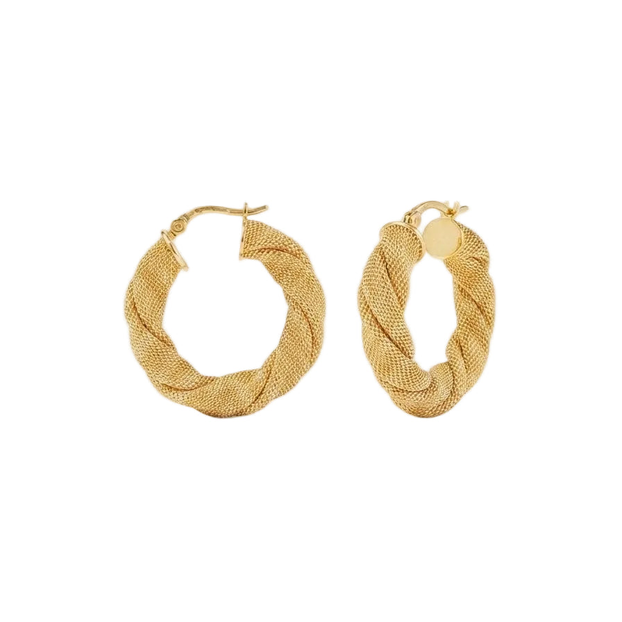 18ct Yellow Gold Twisted Hoop Earrings