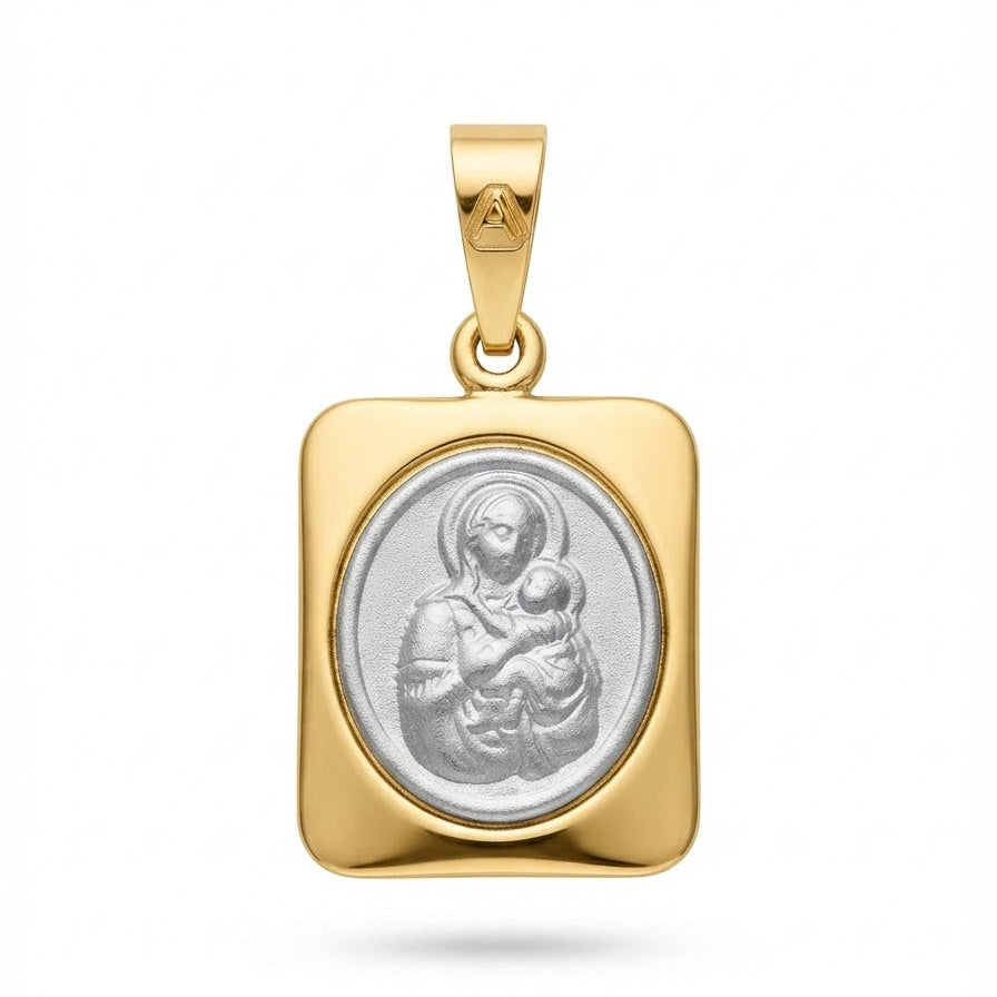 9ct 2-Tone Gold Mary & Jesus Pendant