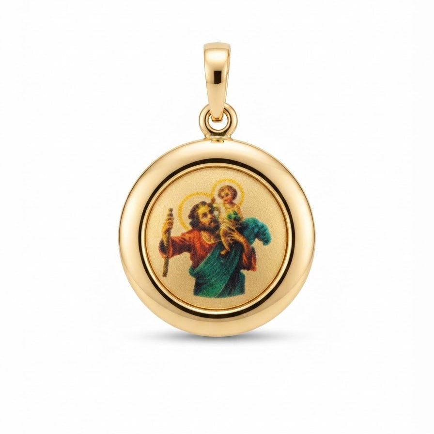 9ct Yellow Gold St Christopher Medal