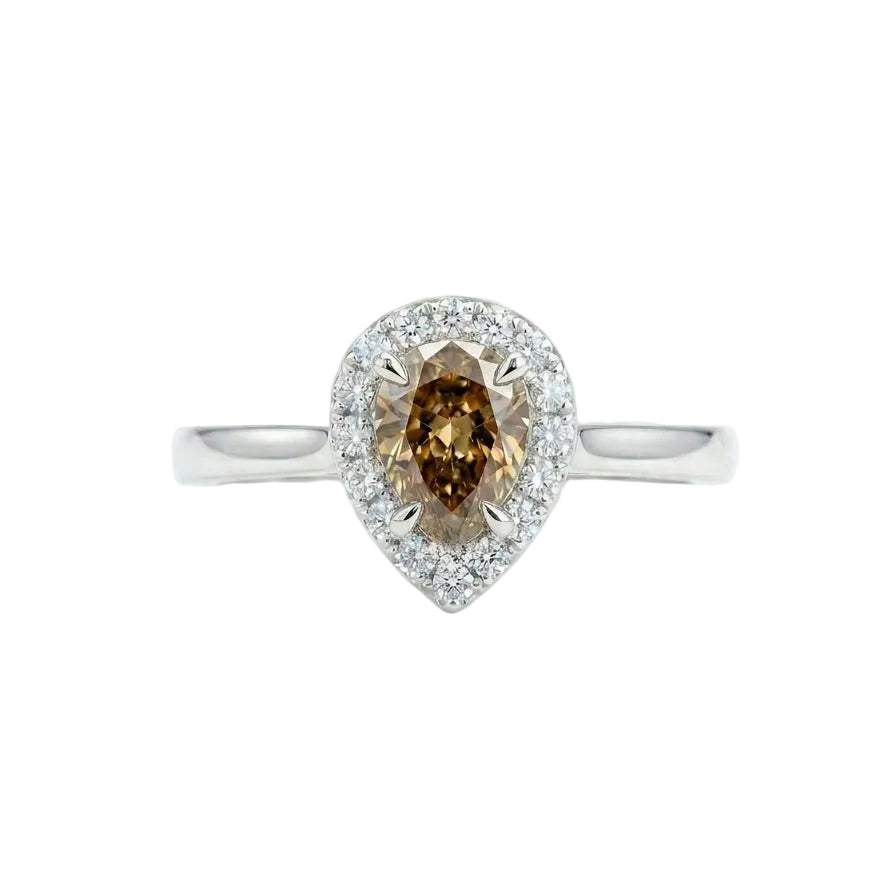 Luna Pear Chocolate Diamond Ring