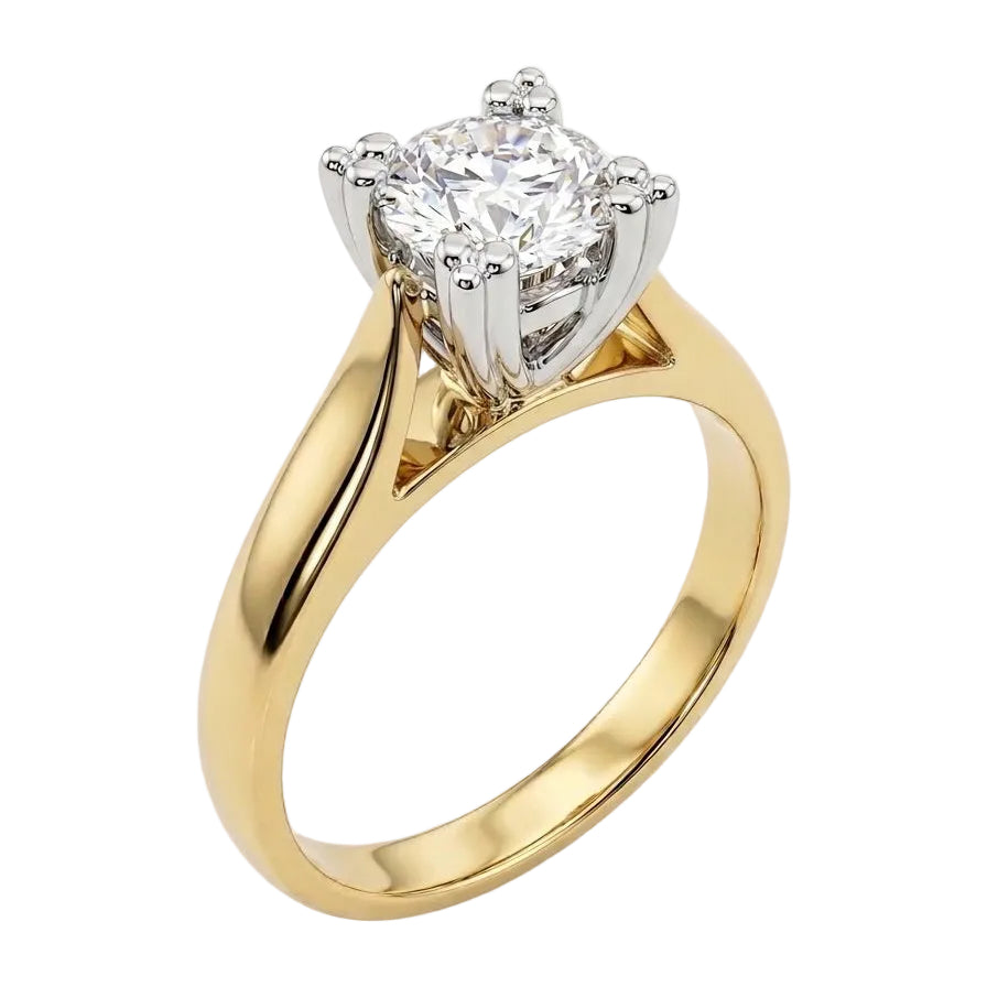 18ct Gold Two-Tone Natural Diamond Engagement Ring