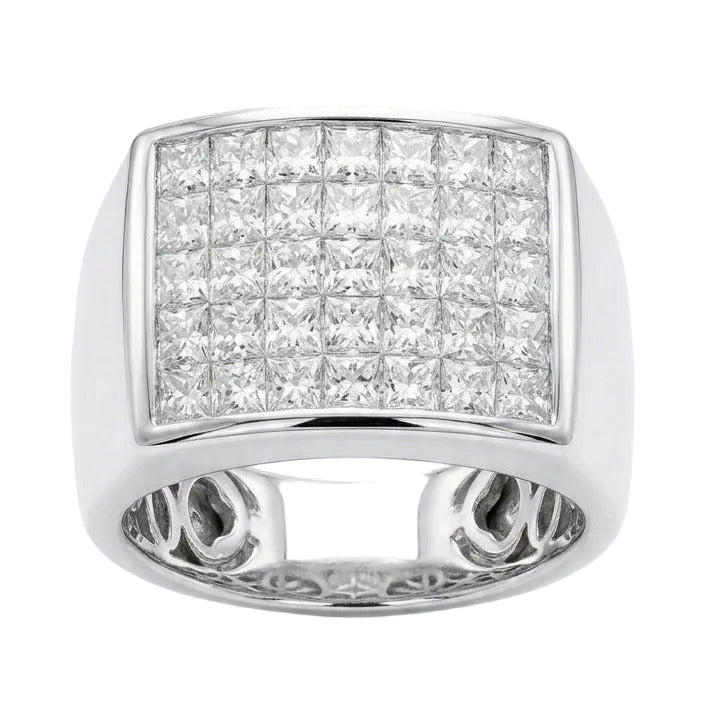 18ct White Gold Invisible Set Diamond Ring