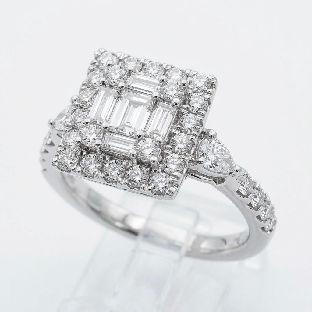Princess cut Illusion Diamond Ring