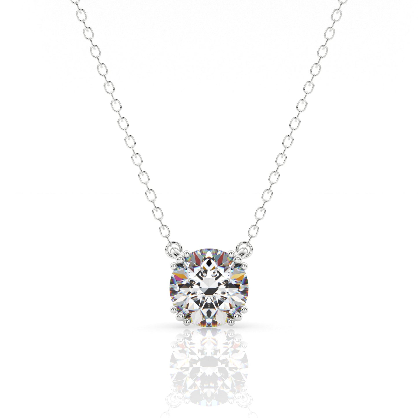 Georgini Elegant Essentials 6.5mm Round Hidden Halo Pendant Silver