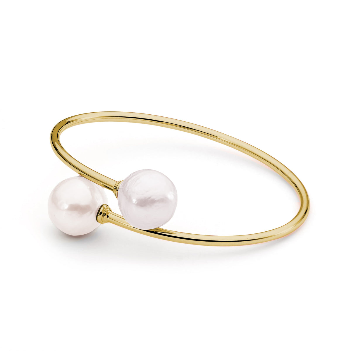 9ct Yellow Gold Edison Pearl Bangle