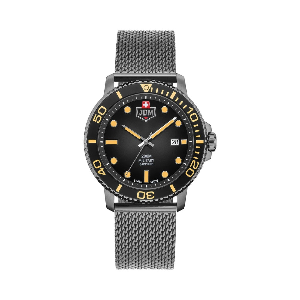 Jacques du Manoir Military Tango Silver Grey Mesh Watch